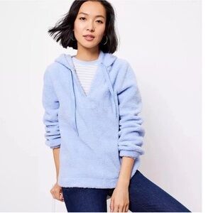 LOFT  blue Sherpa hoodie Size M